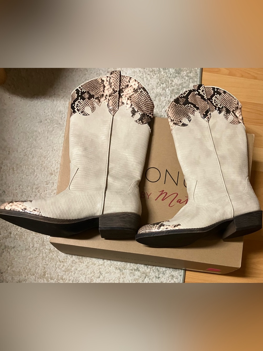 Matisse Coconut Dutton Vegan Ivory Leather/Brown Snakeskin Combo - 7½M